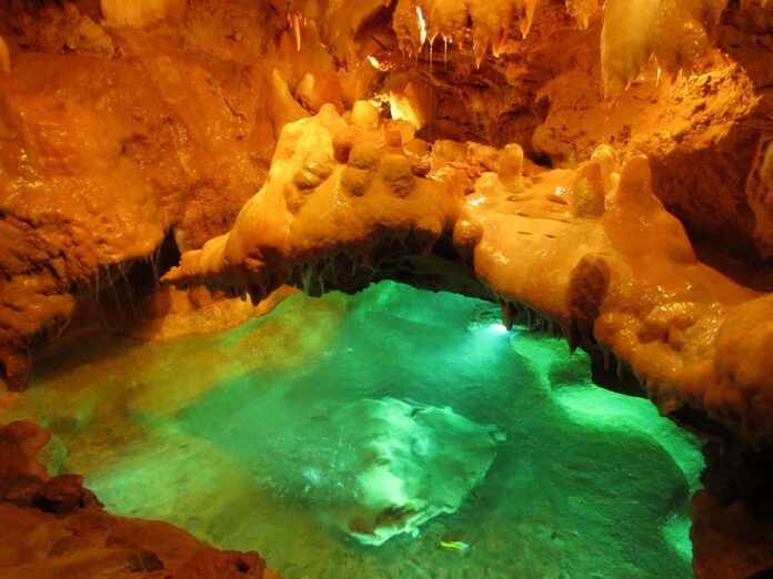 cave, underground water, nature