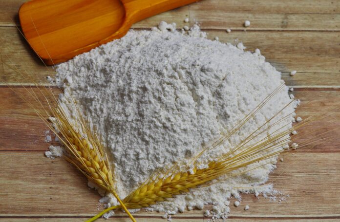 white powder on brown wooden table